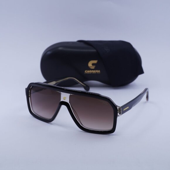 CARRERA 1053/S 00WM A8 Sunglasses Black/Beige Aviator Frame, Brown Lenses - Picture 11 of 11